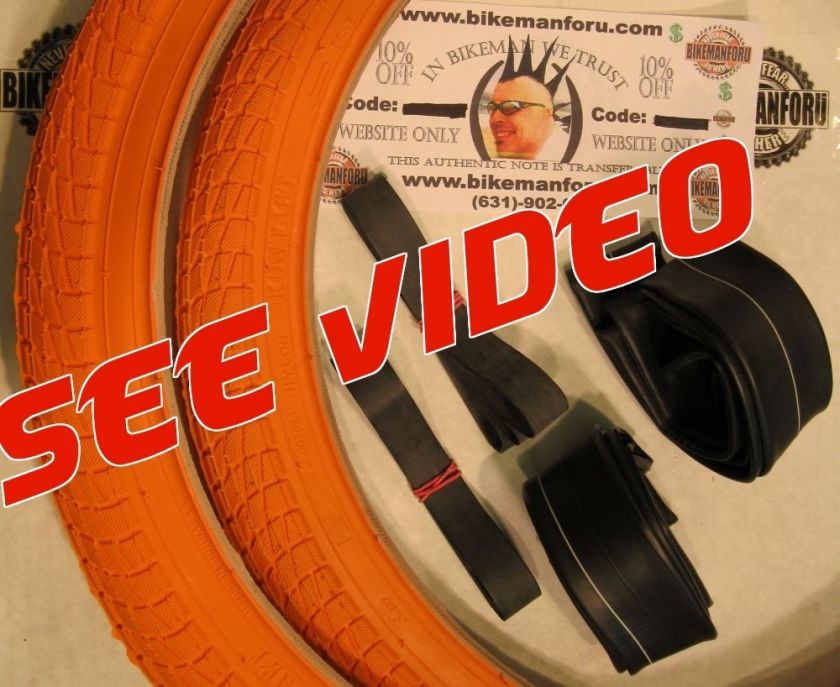   Bike TIRES, TUBES, RIMSTRIPS Kontact Freestyle ORANGE Bicycle  