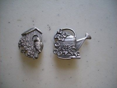 Birds And Blooms Watering Can Bird House Pins Brooches  