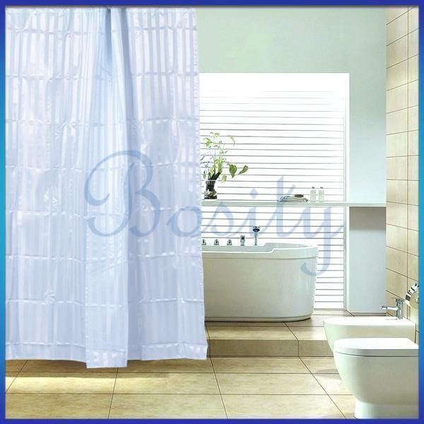   Stripe Ribbon Look Polyester Shower Curtain Bath Curtain Blue  