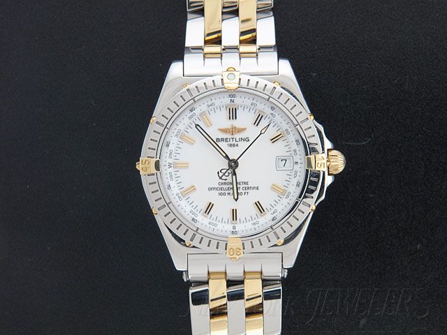 BREITLING WINGS TWO TONE 18K AND STAINLESS 36MM CHRONOMETRE B10350012 