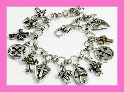 Brighton SANCTUM CROSS Charm Bracelet   NWT & Pouch  