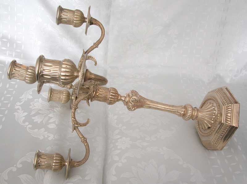 ANTIQUE FINE SOLID SILVER 800 5 BRANCHES CANDELABRA  