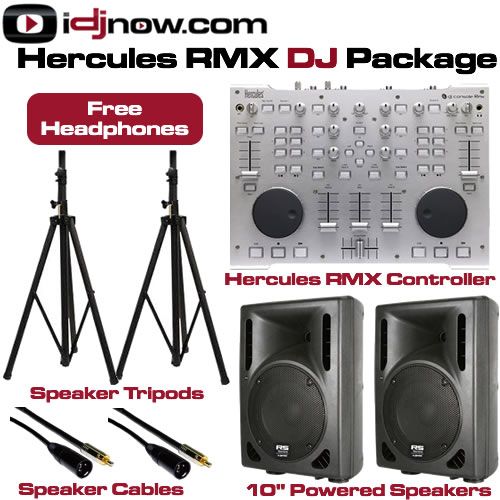 HERCULES RMX COMPLETE DJ PACKAGE WITH POWERED SPEAKERS  