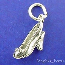 Sterling Silver .925 CINDERELLA SLIPPER Shoe Small 3D Charm  