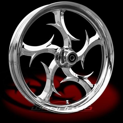 CHROME IMPALA WHEELS SINGLE DISK KIT HARLEY FLH  