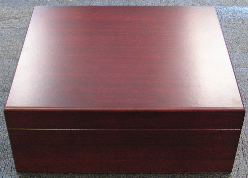 NEW CHERRY WOOD HUMIDOR 50 CIGAR HYGROMETER HUMIDIFIER  