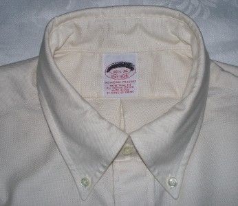   Brothers Mens Shirt Traditional Fit Creme, Ivory Colored Oxford NWOT