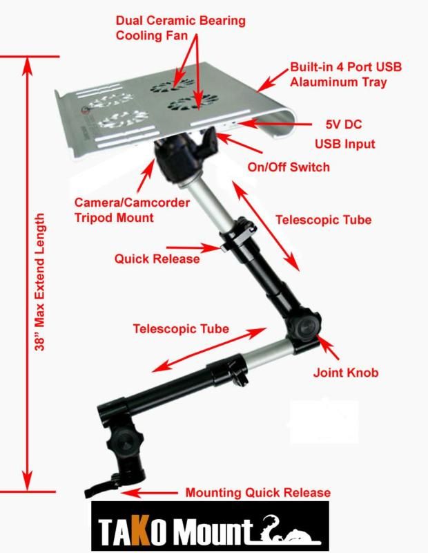 Car Truck Van Laptop Computer Mount Holder Table 200A  