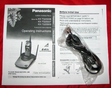 PANASONIC KX TG2550S 2.4GHz GIGARANGE EXTREME CORDLESS PHONE W/ CID 