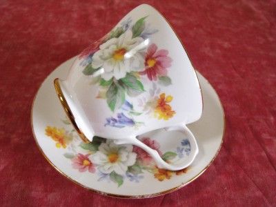 CROWN TRENT FINE BONE CHINA CUP AND SAUCER SET STAFFORDSHIRE ENGLAND 