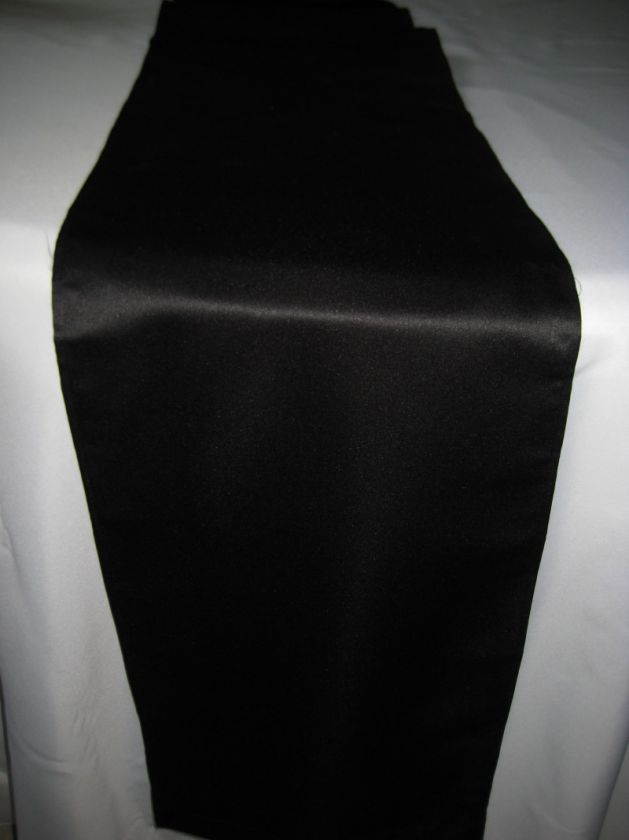 NEW BLACK SATIN WEDDING TABLE RUNNER RUNNERS  