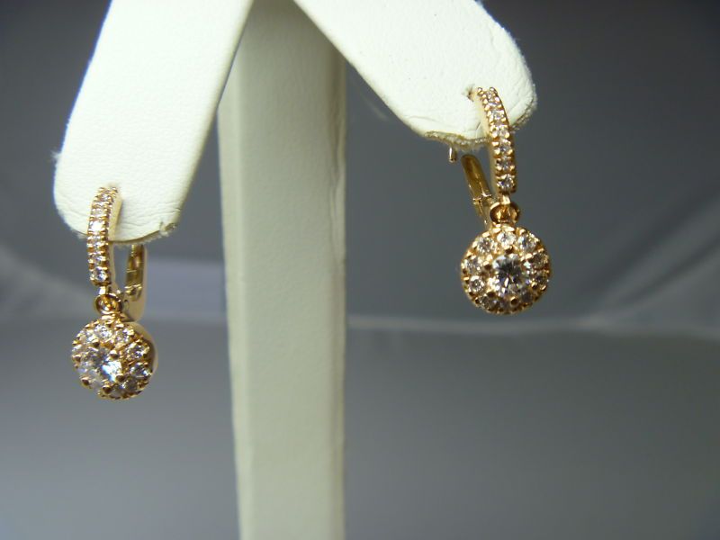 08CT DANGLING DIAMOND EARRING 14KT ROSE GOLD  