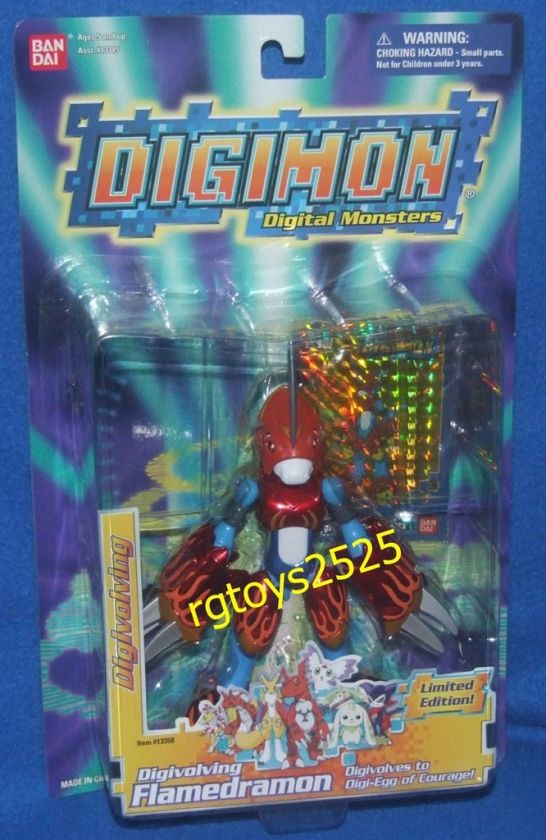 DIGIMON Digivolving FLAMEDRAMON New L.E. w Trading Card  