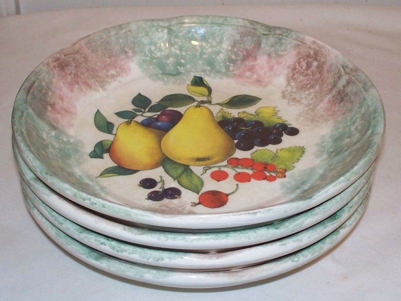 Gorg Ceramica Due Torri Fruits 8 1/2 Soup Bowls (4)  