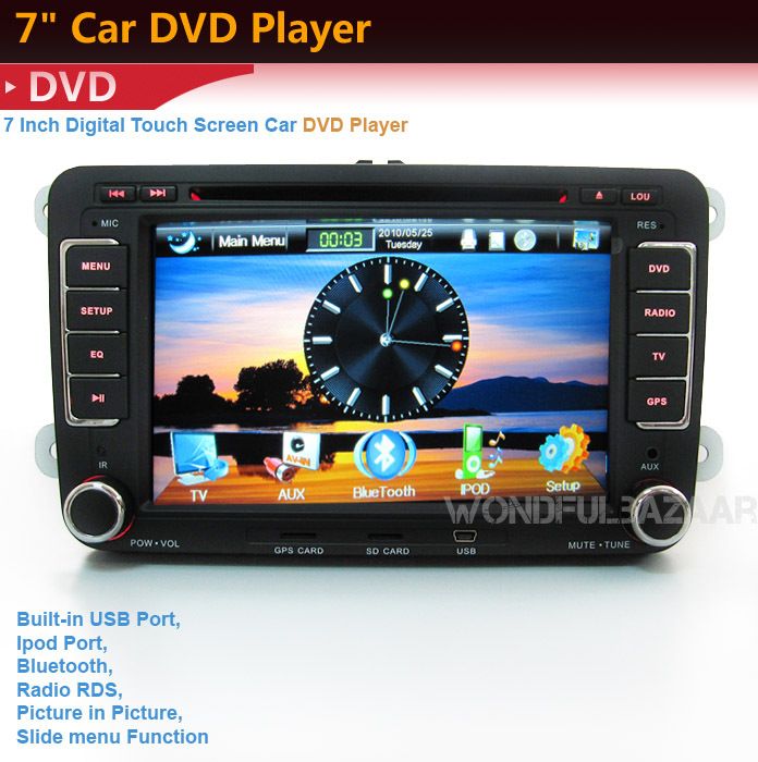 NEW7 2 din CAR GPS dvd player radio for VW IPOD TV   