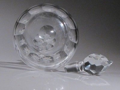 FINE ANTIQUE SOLID CUT CRYSTAL DECANTER ETCHED DESIGNS  