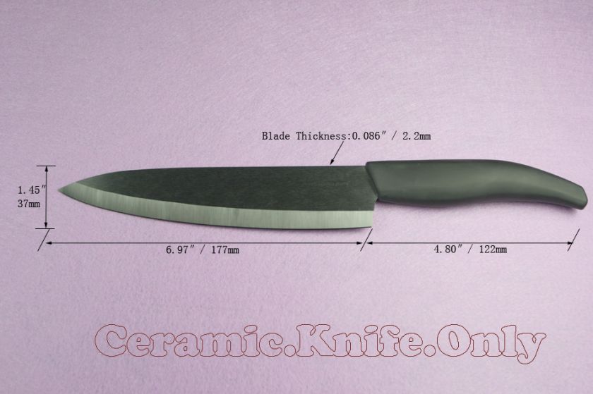 RIMON Black Blade Ceramic Chefs Knife CMT BAK007  