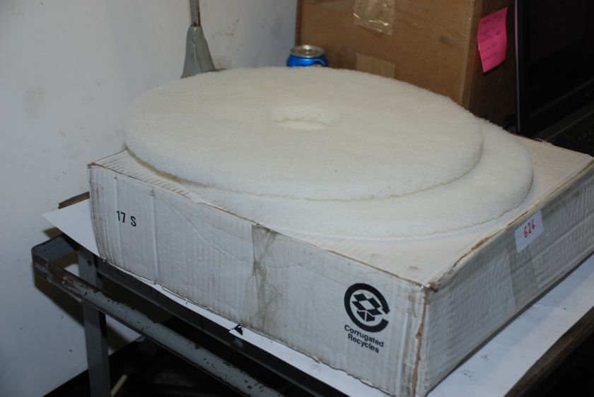 TWO 17 inch floor buffer scrubber pads WHITE INV=626  