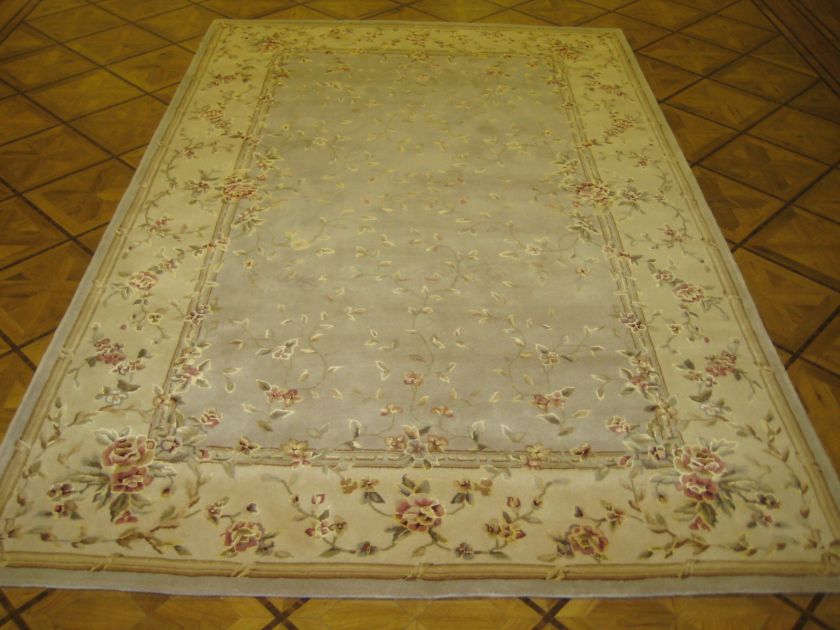 5x8 Sea Foam Green French Floral Rug Nourison Chateau Province SB07 