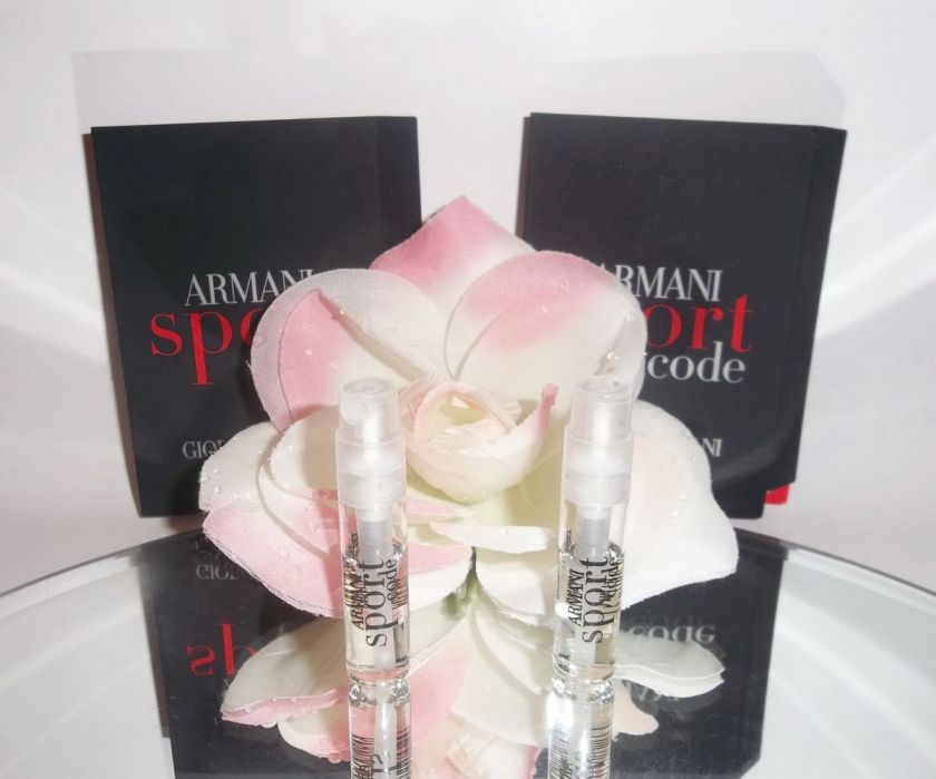 Giorgio Armani Sport Code Eau De Toilette EDT 2 Travel Spray Samples 