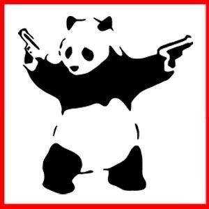 BANKSY PANDA (Pistols Guns Graffiti Stencil) T SHIRT  