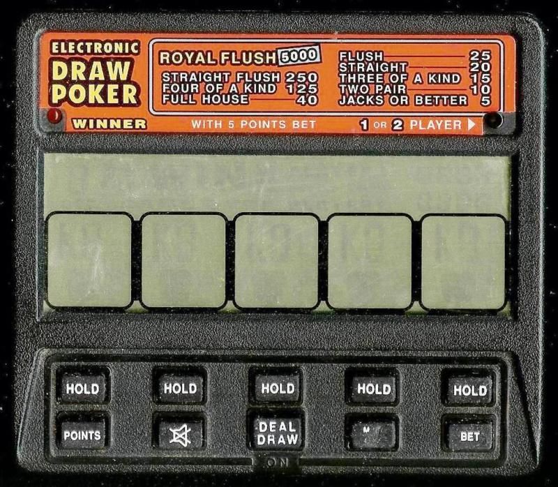 DRAW POKER ROYAL FLUSH 5000 ELECTRONIC HANDHELD GAME ★  