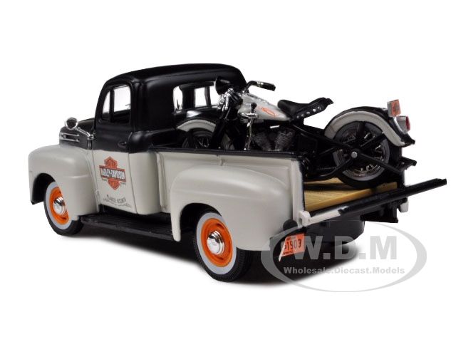 scale diecast car model of 1948 Ford F 1 Pickup Truck Harley Davidson 