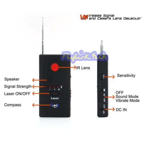 Anti Rf Signal bug detector hidden camera Laser Lens bugging device 