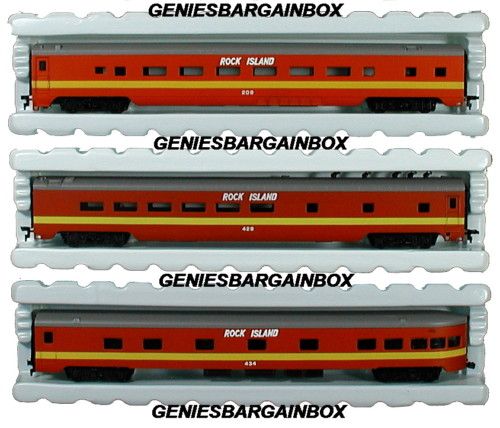 HO Scale Train ROCK ISLAND 3 CAR PASSENGER SET IHC NIB  