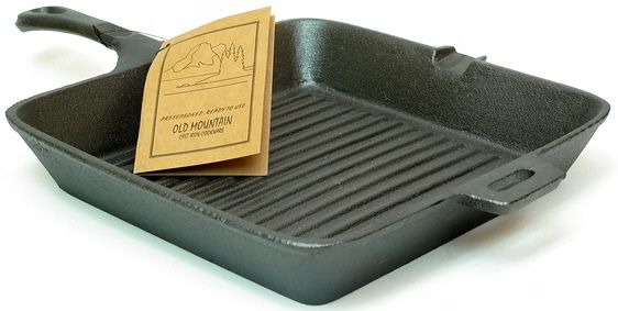 New Cast Iron Preseasoned Square Skillet Old Mountain  