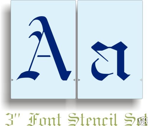 Old English Font Stencil Wall Letter Alphabet F346  