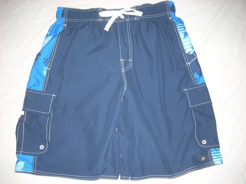 Hang Ten Mens bathing suit swim suit trunks New Blue  