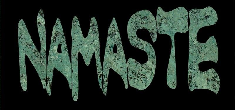 NAMASTE YOGA METAL WALL ART SIGN PLAQUE IRON STEEL LOVE  