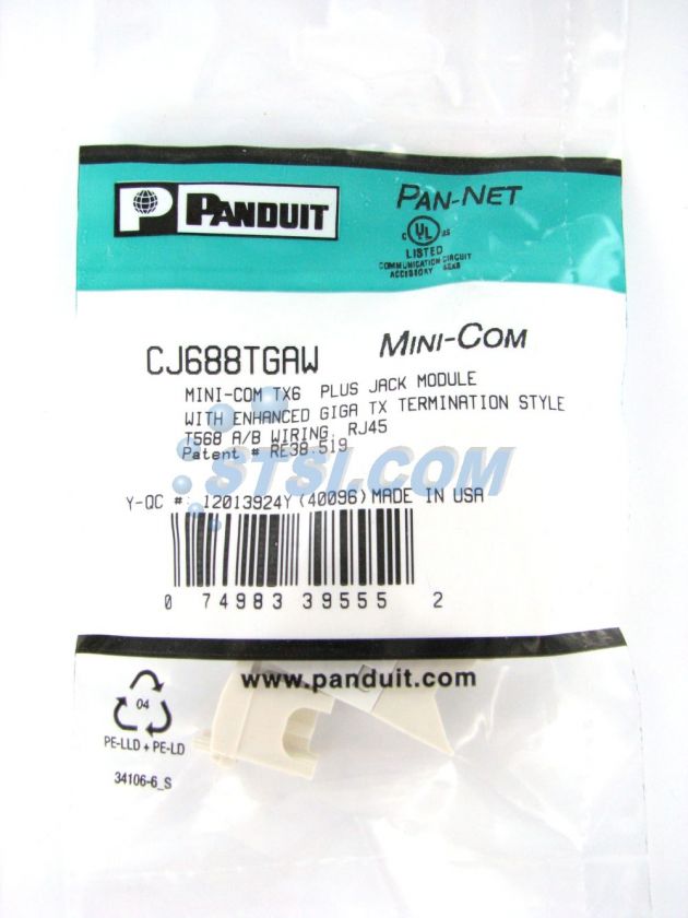 50) Panduit CJ688TGAW Cat6 Mini Com Jack, Arctic White ~STSI  