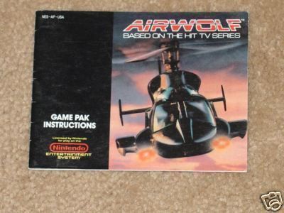 AIRWOLF NINTENDO NES MANUAL***  