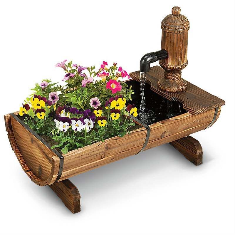   Cracker Barrel Planter and Fountain Country Charm Outdoor Decor  