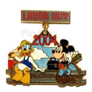 DISNEY PINS~LE 1200~LABOR DAY 2004~DANGLE~MICKEY/DONALD  