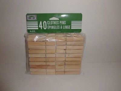 40 NEW LARGE WOODEN CLOTHESPINS WOODEN CLOTHES PINS  