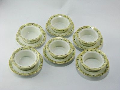 Set of 6   GDA Ch. Field Haviland Limoges Ramekin Cups w/ Underplates 