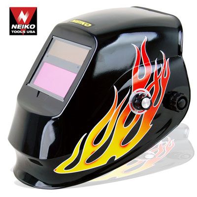 SOLAR AUTO DARKENING WELDING HELMET MIG TIG Red Flame  