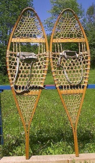 VINTAGE Indian Snowshoes 49x13 L.L. Bean Snow Shoes  