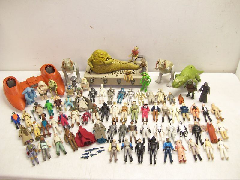 VINTAGE ORIGINAL STAR WARS FIGURES JABBA VEHICLE LOT  