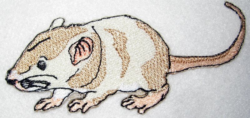   Baby Rat Pup Hopper Self Rat Steam Punk Iron on Patch Mice  