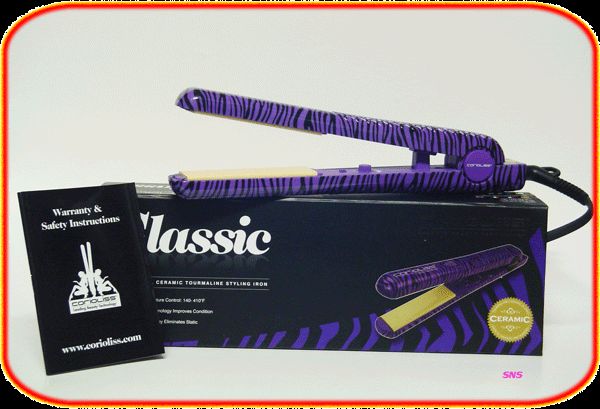 Corioliss Straightening Flat Iron, Classic Purple Zebra  