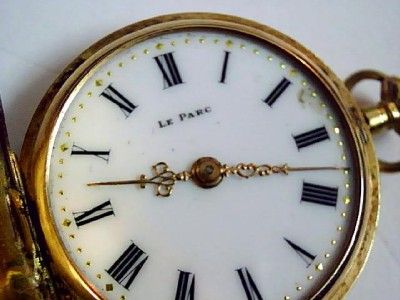 VINTAGE SWISS AUTHENTIC 14K GOLD LE PARC POCKET WATCH  