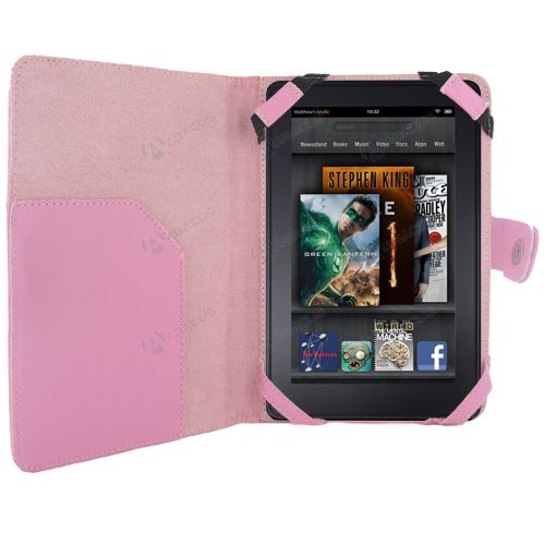   Kindle Fire Tablet   Premium Pink Folio Carry Case Cover   PU Leather