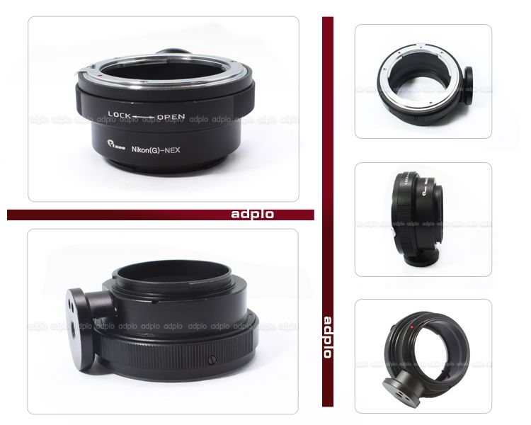 Nikon G lens to Sony NEXcamera adapter W/ tripod mount