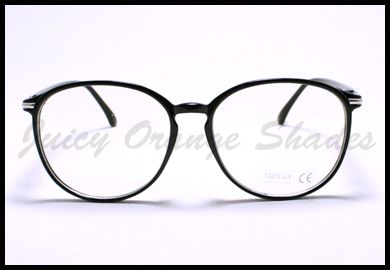 NERDY Vintage Retro ROUND Frame EYEGLASSES BLACK  