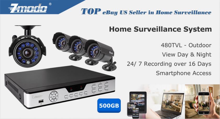 Channel CCTV Security LED Camera DVR Record System 846655003481 