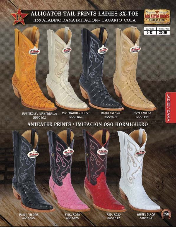   PRINTS (IMITATION) ANTEATER COWBOY WESTERN BOOTS BY LOS ALTOS  